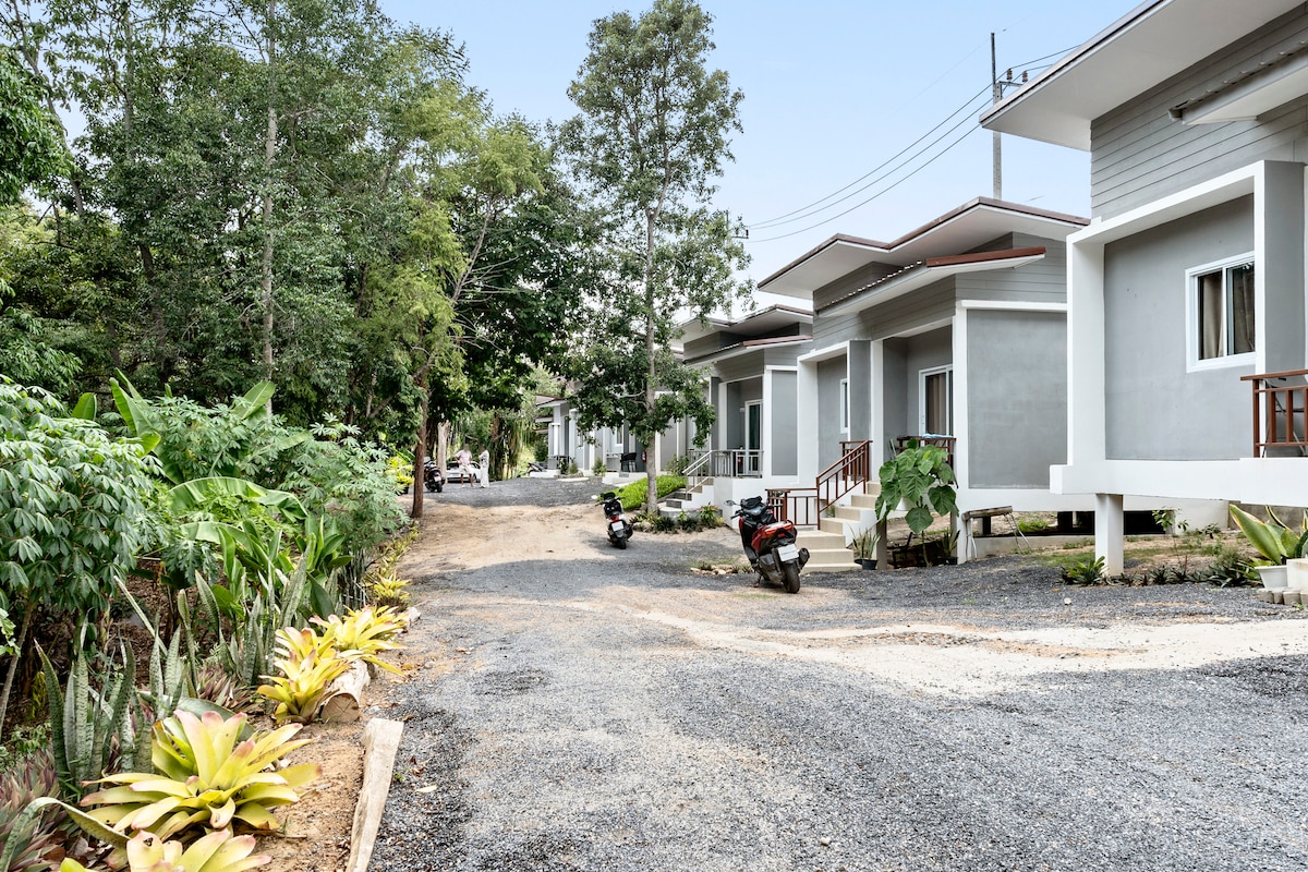 Walkway through the villa compound